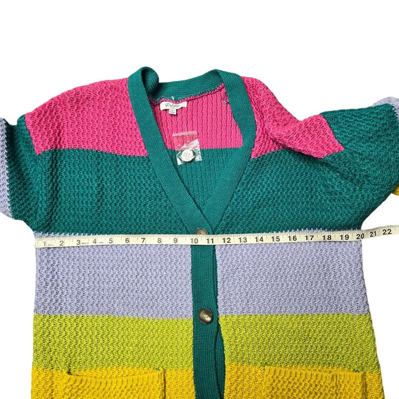 Polagram Multicolor Button Front Midi Cardigan - Picture 2 of 6